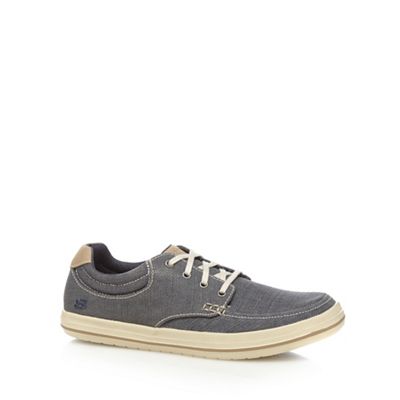 Navy textured lace up shoes